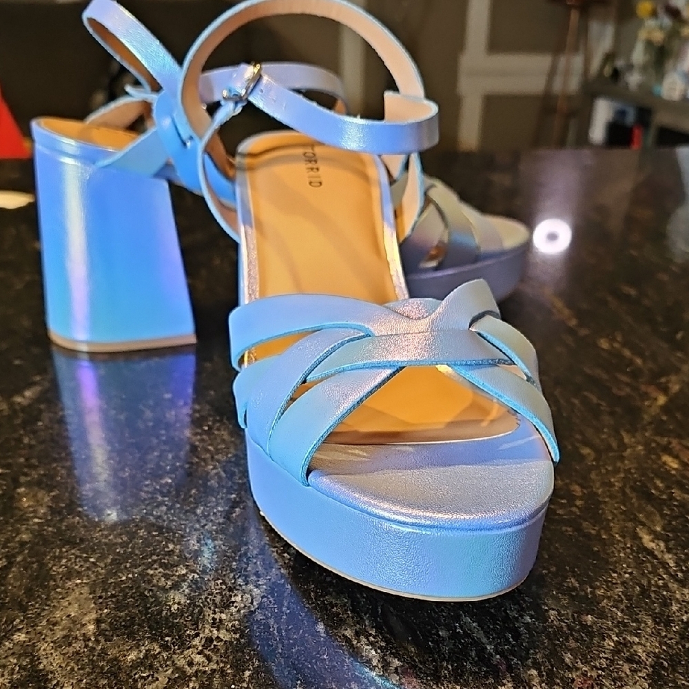 Blue/Purple Strappy Heeled Sandals From Torrid